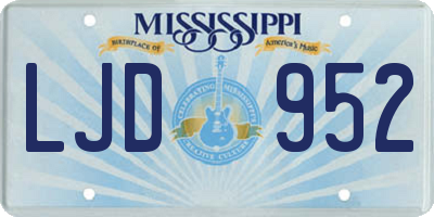 MS license plate LJD952
