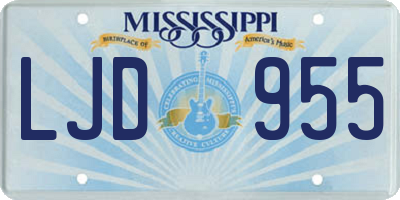 MS license plate LJD955