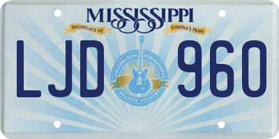 MS license plate LJD960