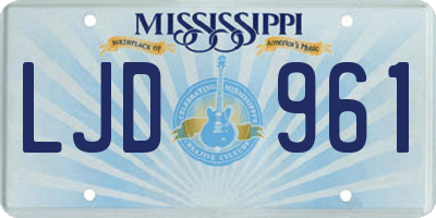 MS license plate LJD961
