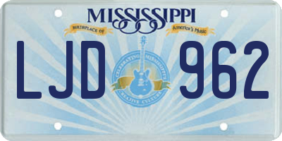 MS license plate LJD962