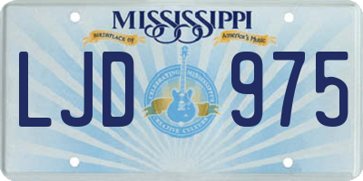 MS license plate LJD975