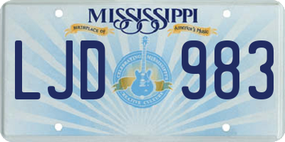 MS license plate LJD983