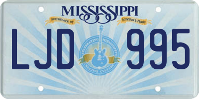 MS license plate LJD995