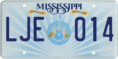 MS license plate LJE014