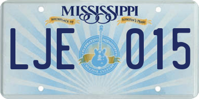 MS license plate LJE015