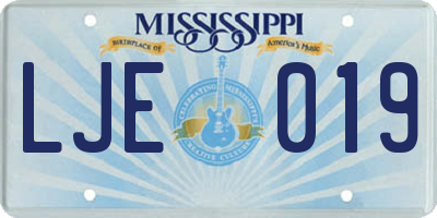 MS license plate LJE019