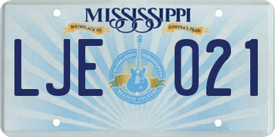 MS license plate LJE021