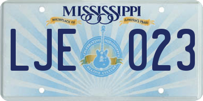 MS license plate LJE023