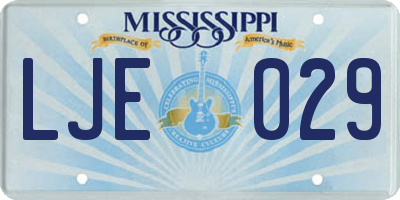 MS license plate LJE029