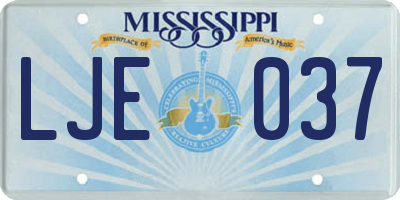 MS license plate LJE037