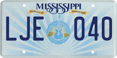 MS license plate LJE040