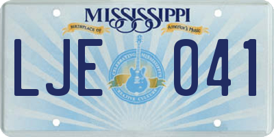 MS license plate LJE041