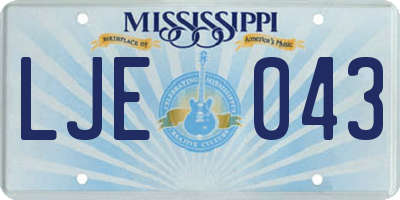 MS license plate LJE043