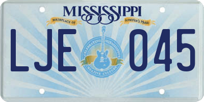 MS license plate LJE045