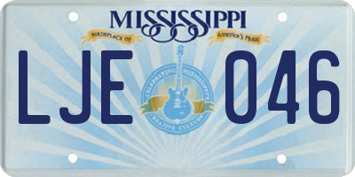 MS license plate LJE046