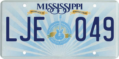 MS license plate LJE049