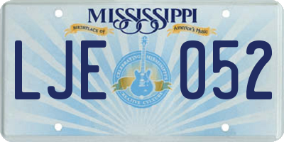 MS license plate LJE052