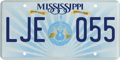 MS license plate LJE055