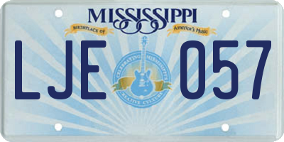 MS license plate LJE057
