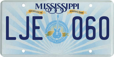 MS license plate LJE060