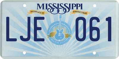 MS license plate LJE061