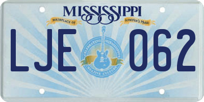 MS license plate LJE062