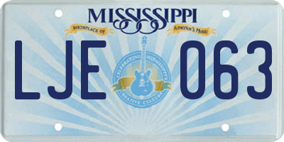 MS license plate LJE063