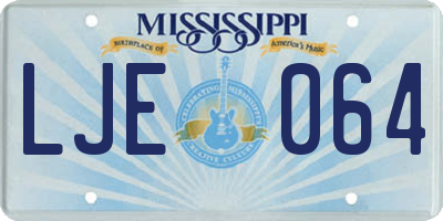 MS license plate LJE064