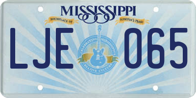MS license plate LJE065