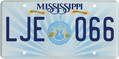 MS license plate LJE066