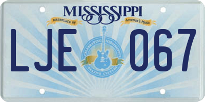 MS license plate LJE067