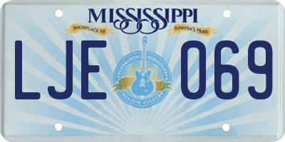 MS license plate LJE069