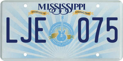 MS license plate LJE075