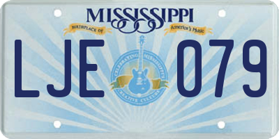 MS license plate LJE079