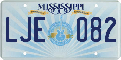MS license plate LJE082
