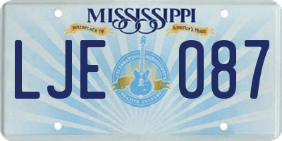 MS license plate LJE087