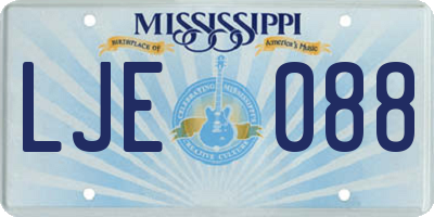 MS license plate LJE088