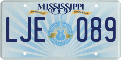 MS license plate LJE089
