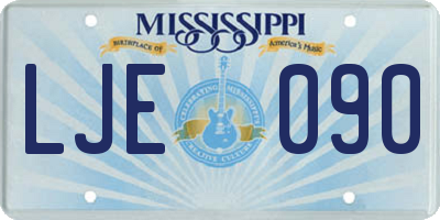 MS license plate LJE090