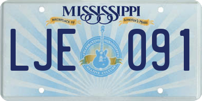 MS license plate LJE091