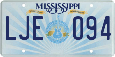 MS license plate LJE094