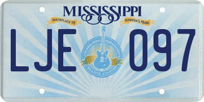 MS license plate LJE097