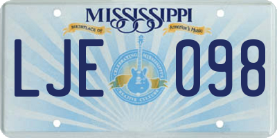 MS license plate LJE098