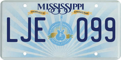 MS license plate LJE099