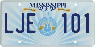 MS license plate LJE101