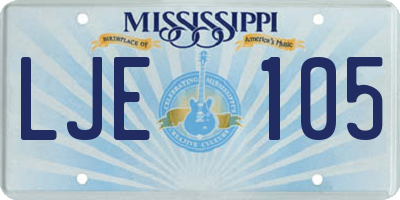 MS license plate LJE105
