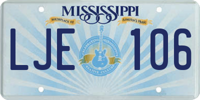 MS license plate LJE106