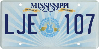 MS license plate LJE107