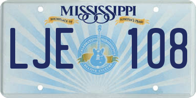 MS license plate LJE108